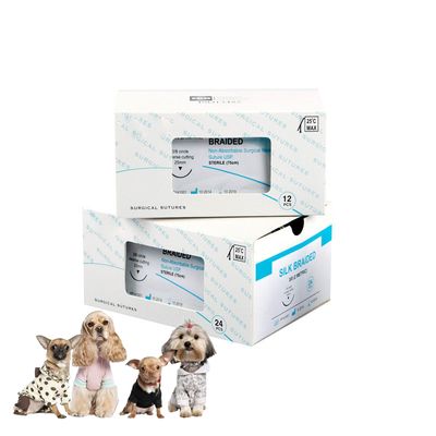 Καλή τιμή Κτηνιατρικά ράμματα από πλεγμένο μετάξι μη απορροφήσιμα με βελόνα για οδοντιατρική, κτηνιατρική και χειρουργική σύγκλειση δέρματος σε απευθείας σύνδεση